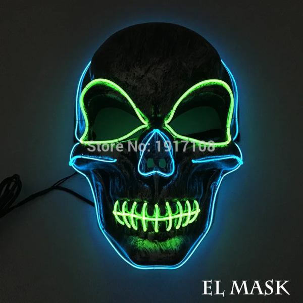 Hot Fashion LED Luminous Mask Halloween Mask LED Light Up Party Masker Festival Glow mask 37