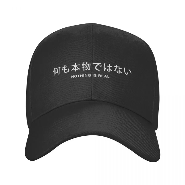 Mode unisex japansk stil Ingenting är äkta cap Vuxen justerbar pappa Dark Grey