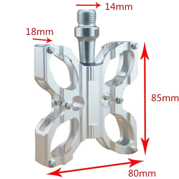 Landsvägscykling Aluminium CNC Perlin Pedal 7 Färg Ultralätt fjärilsmönster Skid Treadle JTB007 silver