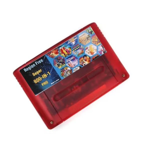 Super DIY Retro 800 i 1 PLUS spelkassett för 16 bitars spelkonsolkort Kina version Translucent red
