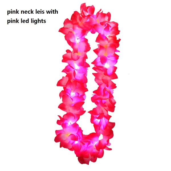Light Up Glow LED Hawaii Hula Luau Flower Leis Garland halsband Krans lysande Type 14