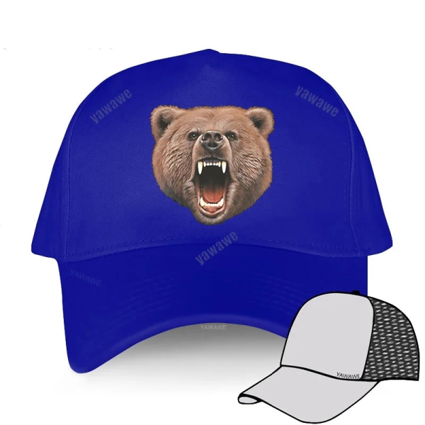 Unisex Sommarkepsar för utomhus Justerbar hatt för män golf Velocicap Män Bear Bite blue mesh