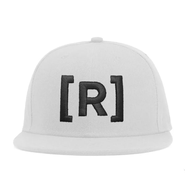 Resident Cap Broderad Bokstav R Snapback-keps för Män Kvinnor Hip Hop-kepsar White