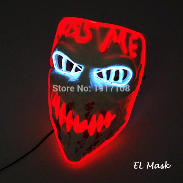 Hot Fashion LED Luminous Mask Halloween Mask LED Light Up Party Masker Festival Glow mask 15