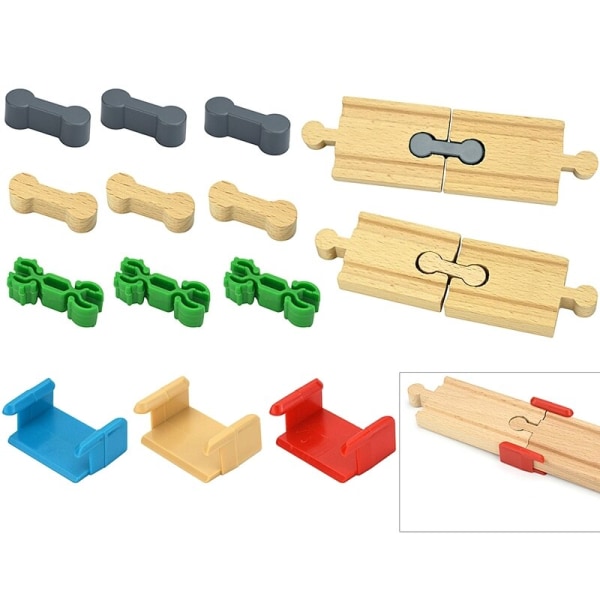 Järnvägsfixare i trä, set, tillbehör Anslutningsleksaksstöd anpassat Biro Trä pedagogiska leksaker - Tryck- och leksaksfordon Connector Wood 5pcs