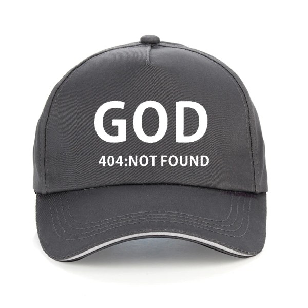 GUD 404 FINNS INTE Ateism Religion Ateist ROLIG humor PRINTED cap Gray