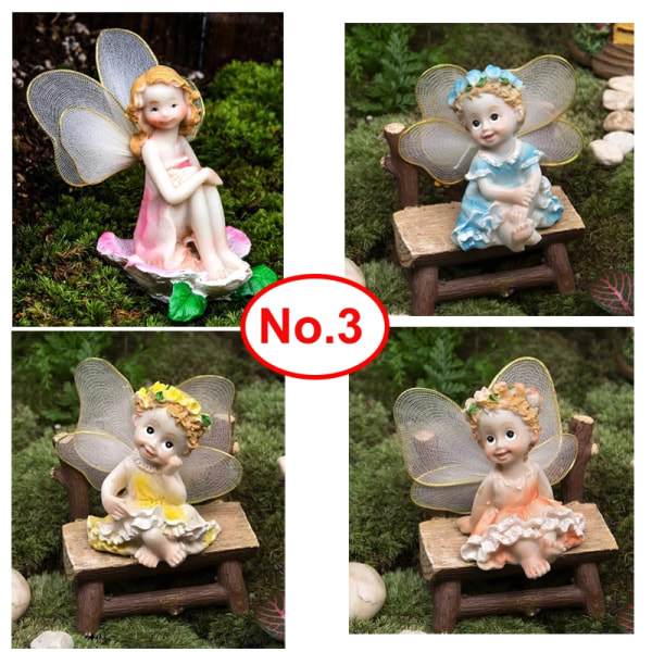 Blomsteränglar Prinsessan Miniatyrer Fairy Trädgårdsdekorationer Harts Micro Ornament Dekoration Bonsai Terrarium Figurine Gfits