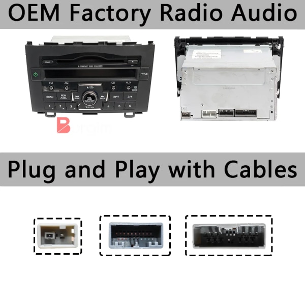 Bilstereoramar Fascia Ram För Honda CRV CR-V 3 RE 2006-2012 9 tums Stereo Panel Kabeladapter Canbus Monteringssats Frame Cable