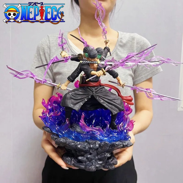 40 cm Anime One Piece Zoro Figur Wano Onigashima 9 Sword Style Action Figurine PVC Staty Modell Samlarobjekt Dekoration Leksak Present no box