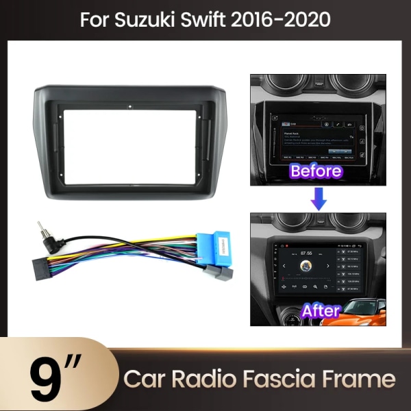 2Din Radio Fascia för Suzuki Swift 2003-2010 2011-2015 2016-2020 Stereo Panel Montering Installations Dash Kit Ram Adapter Bezel SW01
