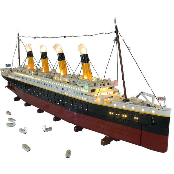 LED- set för Creative 10294 Titanic Royal Cruise Boat Classic Movie Ship Model Samlarfigurer Tegelstenar Ingen byggsten RC Light Version