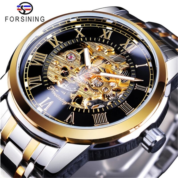 Forsining 349 Luxury Hot Sale skelett ihåligt mode mekanisk handvind män manlig verksamhet Watch Relogio grossist with box 4