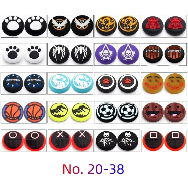 No.20-38 Thumb Grip Cap för Xbox Series X/S XBOXONE 360 E WII U Gameing Controller tumsticks grepplock för Playstation 5 PS5 No. 26