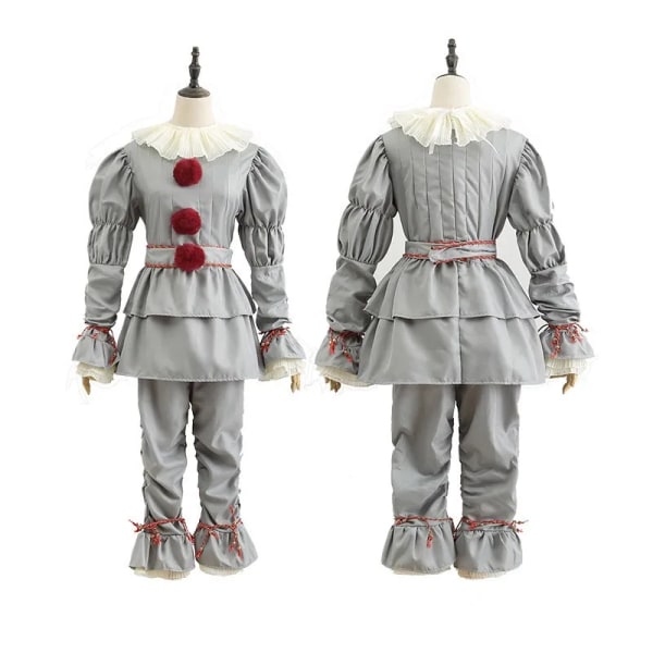 Clown tillbaka till själen Stephen King cosplay kostym Penny Wise Halloween kostym clown kostym män och kvinnor barn Gray costume 45 (27.5cm)