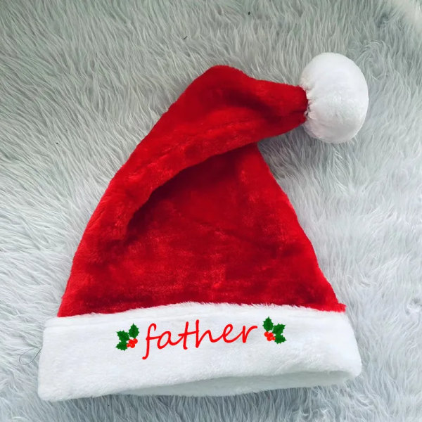 Julhatt Sammet Jultomte Mjuk Röd Barn Vuxen Fancy Familj Huvudbonad Förtjockad Juldekoration Fest Barn Present Father