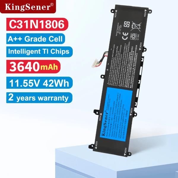 Laptopbatteri KingSener C31N1806 för ASUS VivoBook S13 S330FA-EY001T S330UA S330UN-EY011 X330UA ADOL13F 3ICP5/58/57 42WH