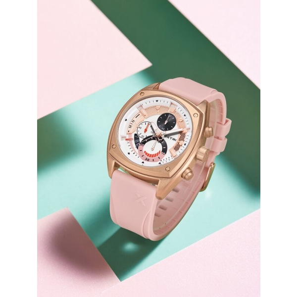 Extri Bästa Nya Herrklockor Toppmärke Lyx Quartz Watch Man Premium Vattentät Sport Kronograf Watch Herr Silikonklocka X6056-H