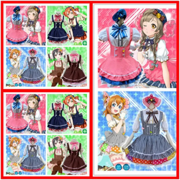 Japansk Anime Love Live Tojo/ Umi/ Eli/ Hanayo/Nico/Rin Candy Maid Uniform Princess Lolita Dress Cosplay Costume Kotori Minami M