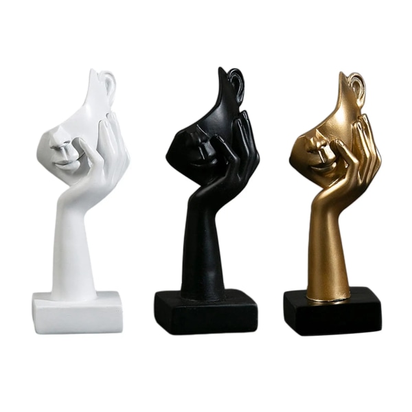 Resin Thinker Staty, Halvt ansikte, Skulptur, Abstrakt figur, Dekoration,
