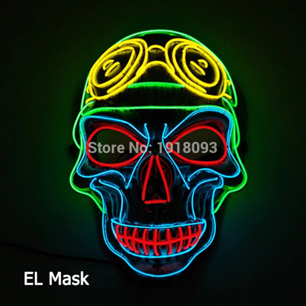 Fashion Masque Masquerade Masks Halloween Glow Party Supplies Neon Mask LED Mask EL style 11
