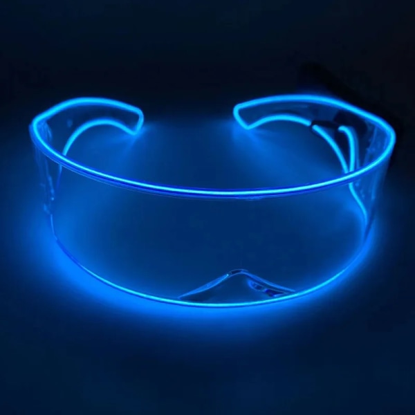 Disco LED Lysande Glasögon LED Glasögon EL Wire Neon Light Up Visir Glasögon Bar Transparent-blue