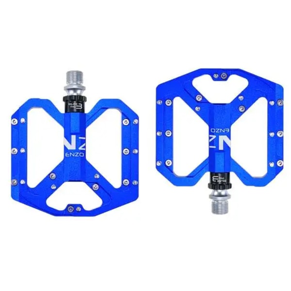 Ultralätt platt fot mountainbikepedaler MTB CNC aluminiumlegering förseglad 3 lager Anti-slip cykelpedaler Cykeldelar ENZO blue