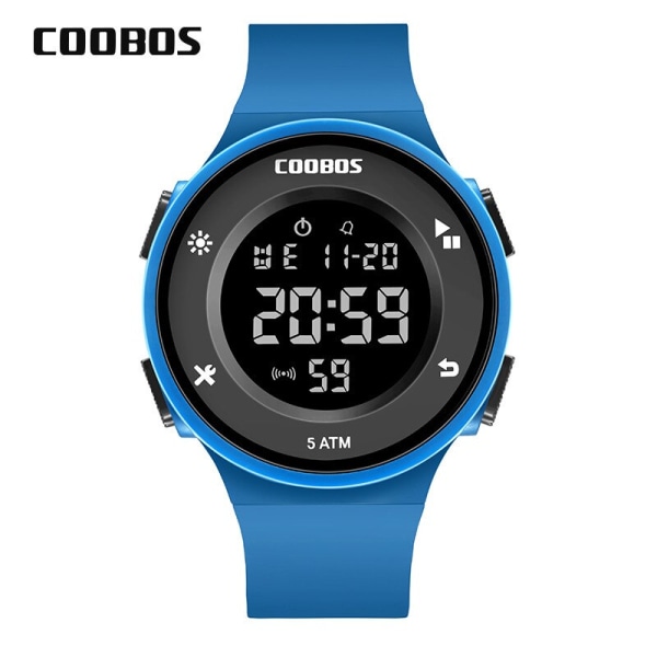 Digital watch för män i koreansk stil Simple Business 5Bar vattentäta LED-armbandsklockor för män Toppmärke Sport Surf Military Watch 0995 blue