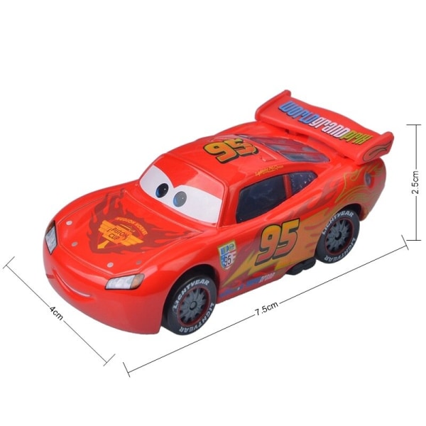 Disney Pixar 2 3 Lightning McQueen-bilar, metalllegeringsmodell gjuten under tryck 1:55, födelsedagspresent för barn - under tryck och glädjefordon McQueen 2.0