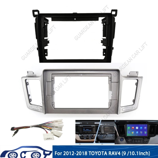 För TOYOTA RAV4 2012-2018(9 tum/10,1 tum) Bilradio Fascias GPS MP5 Android Stereo Spelare 2 Din Huvudenhet Panel Dash Frame Trim A frame with cable