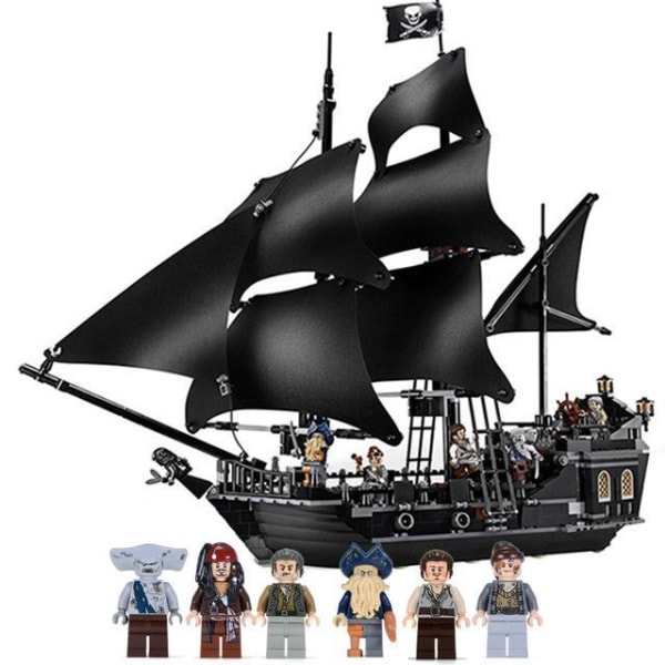 Black Pearl Ship Pirate Ships Kompatibel 4184 4195 Karibisk modell Byggstenar Tegel Leksaker för barn Födelsedag Julklappar Black Pearl