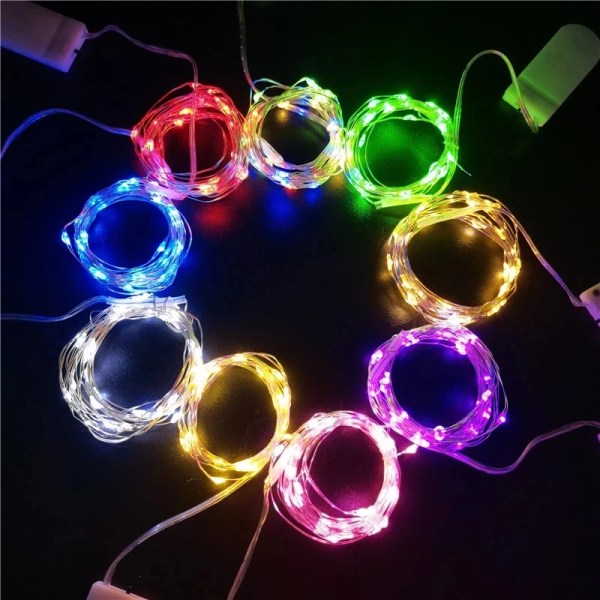 Luces Led Koppartråd Fairy Lights Batteridrivna LED String Lights Party Bröllop-Gul Yellow 1M