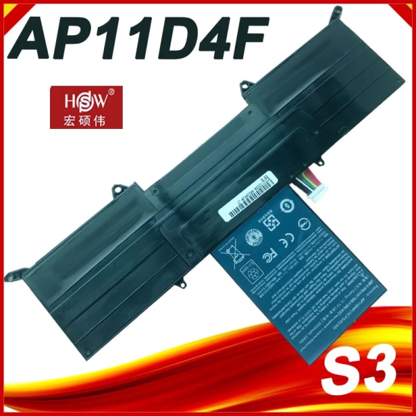 Laptopbatteri AP11D3F AP11D4F för ACER för Aspire S3 S3-391 S3-951 MS2346