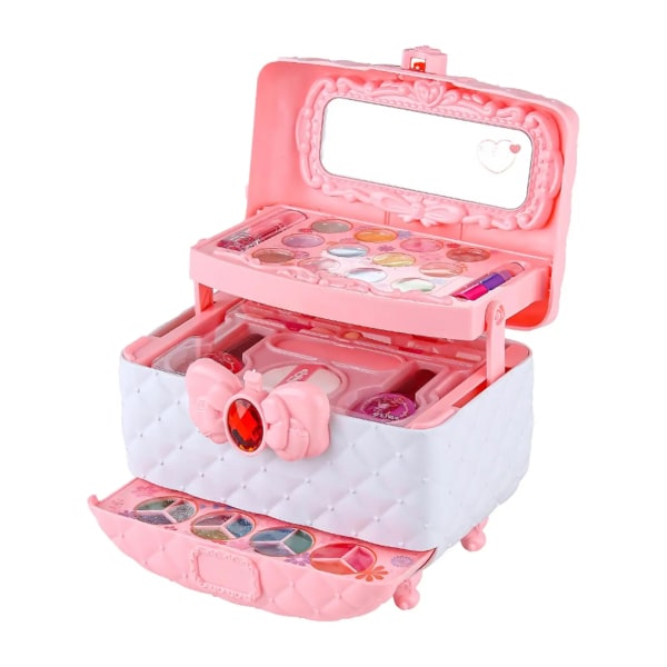 Kosmetisk leksak Prinsessleksak med äkta kosmetisk case Smink Set Set för småbarn Flickor Barn Födelsedagspresenter