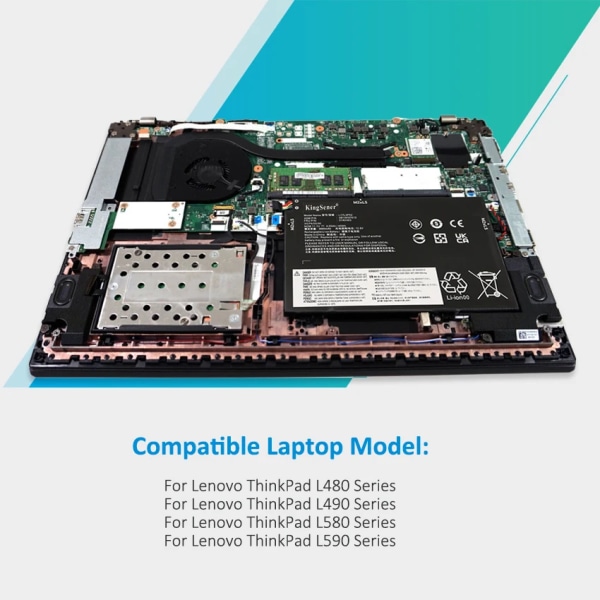 Laptopbatteri KingSener L17L3P52 för Lenovo ThinkPad L470 L480 E480 E580 L580 L590 Series L17C3P52 01AV466 01AV463 L17M3P53 11.1V 45WH