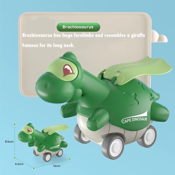 Dinosauriebil för 1 år gammal baby , pedagogisk leksak, jurassic park, födelsedagspresent för små barn - under press och leksaksfordon Brachiosaurus