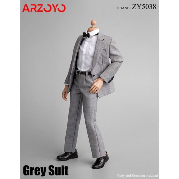 ZYTOYS ZY5038 1/6 Man Grå Kostym Set Modell Man Kläder Tillbehör Passform 12'' Action Figur Body för Hobby Collection A