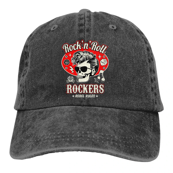 Tvättad cap för män Dödskalle Dice Rockers Trucker Snapback Kepsar Dad Hat Black