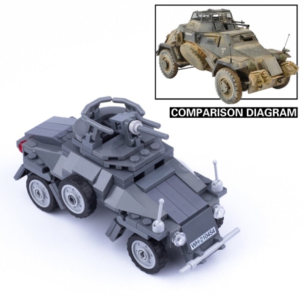 MOC Leksaker Vapen WW1 Fordon Tank Modell Byggstenar Tyska Amerikanska Soldater Panzers Pansarvärnskanon Mini Klossar Armé Leksaker Barn German VW116 SDKFZ.2