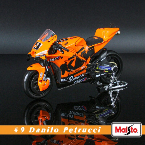 Maisto 1:18 2021 Ducati Team #43 Miller #63 Bagnaira motorcykelmodell i simulering liknande 2021 ktm no.9