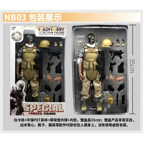 Samling NB01A NB02A NB03A NB04 NB05 1/6 Militär Armé Strids Swat Polis Soldat ACU Forces Figur Modell Action Figur Leksaker F
