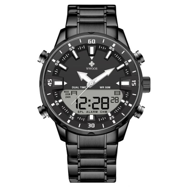 Ny lyxig digital watch för män Sport Stora klockor LED Quartz Armbandsur Vattentät manlig klocka Militär Relogio Masculino Black