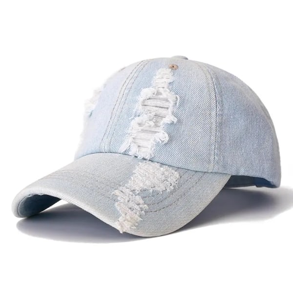 Högkvalitativ cap Hål Cap Fritid Cap för män och kvinnor Utomhussport Streetwear Dad Hat Cap SKY BLUE