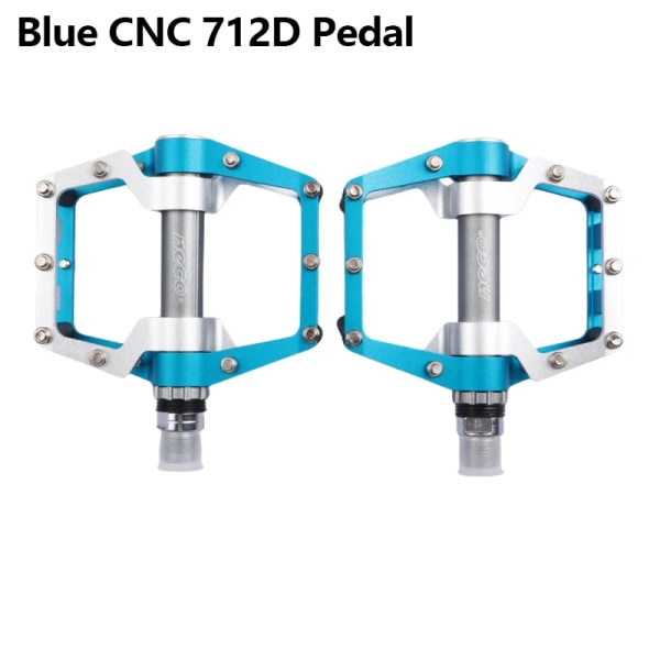 NECO CNC Pedal 703S 707S 712D 100x105mm 92x101mm 90x101mm Svart/Röd/Blå One Pair 6061 Aluminium MTB Bike Cykelpedal 712D Blue
