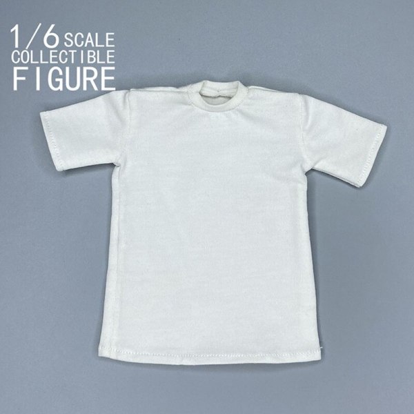 7 färger 1/6 manliga soldatkläder Klassiska solida korta ärmar Lösa underlägg T-shirt Passform 12'' Action Figur Body för fans DIY A