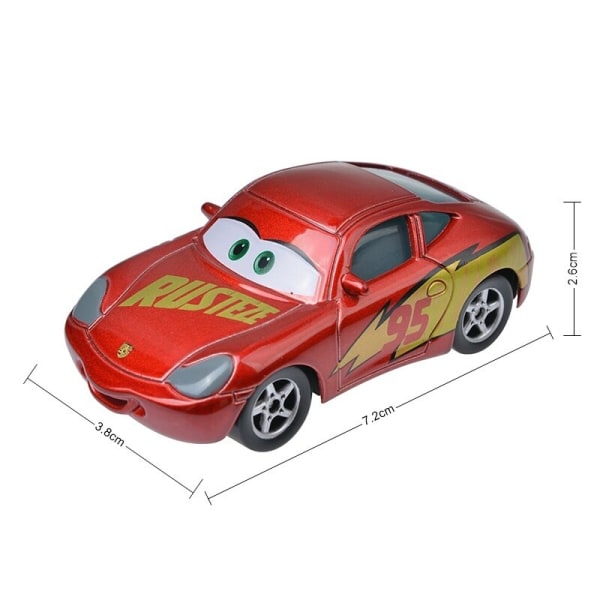 Disney Pixar 2 3 Lightning McQueen-bilar, metalllegeringsmodell gjuten under tryck 1:55, födelsedagspresent för barn - under tryck och glädjefordon Rust-ze Sally