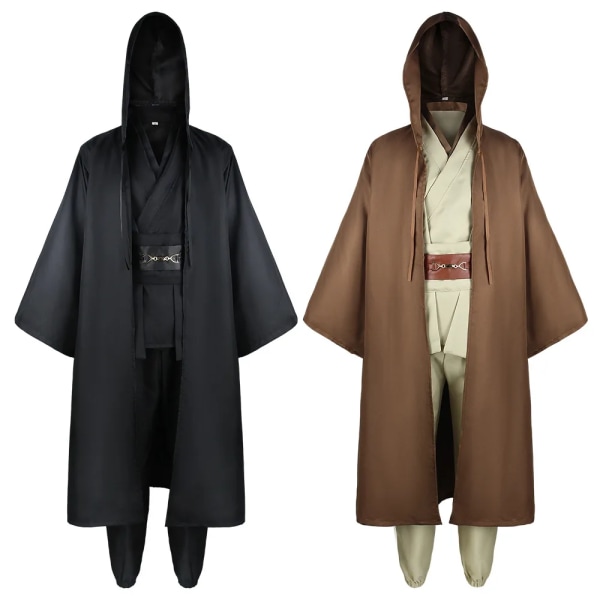 Högkvalitativ Obi-Wan Kenobi Cos Cos Costume Stjärna Soft Polyester Wars Halloween Jedi Rollspel Kostym Kvinnliga kläder Black S