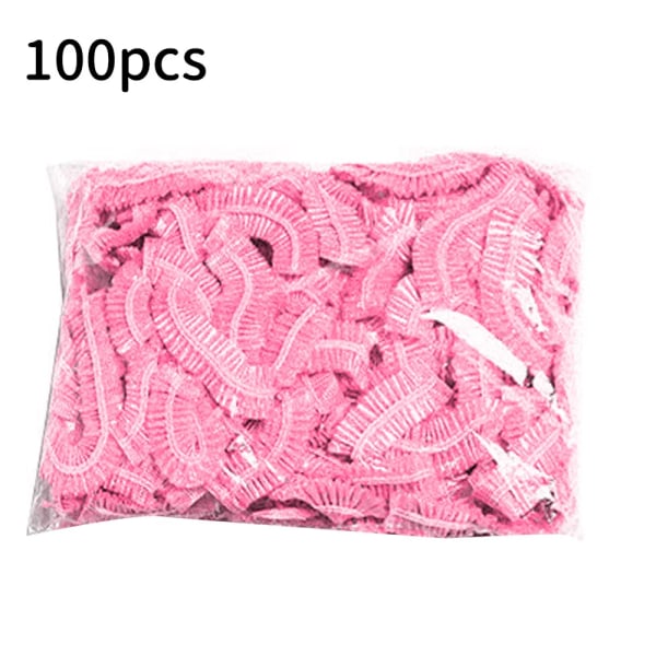 Cover Plastförpackning Elastiskt cover Duschmössa Cap Mugg Disklock Färskt kök Skyddspåse 100PCS pink