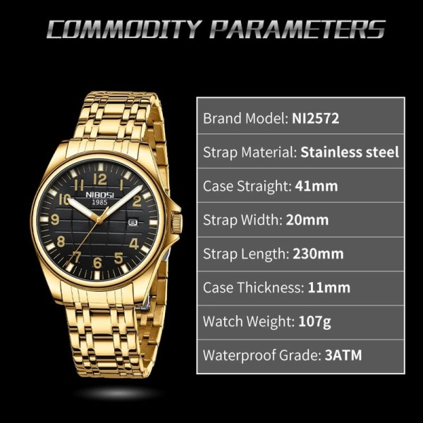 2023 NIBOSI Top Brand Quartz Watch Herr Vattentät Sport Militär Armbandsur Herr Business Rostfritt Stål Man Klocka Reloj Hombre Silver Blue