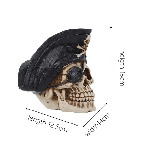 Vilead Piratkapten Skalle Statyer Skulpturer Kollektion Tillbehör Personifierad Mode Ornament Halloween Dekoration Trädgård