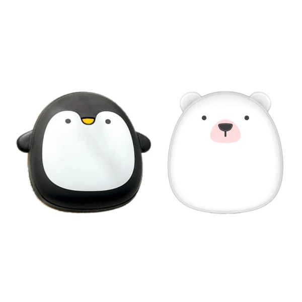 Söt Tecknad Penguin Isbjörn Elektriska Handvärmare USB Uppladdningsbar Uppvärmning -Vit White